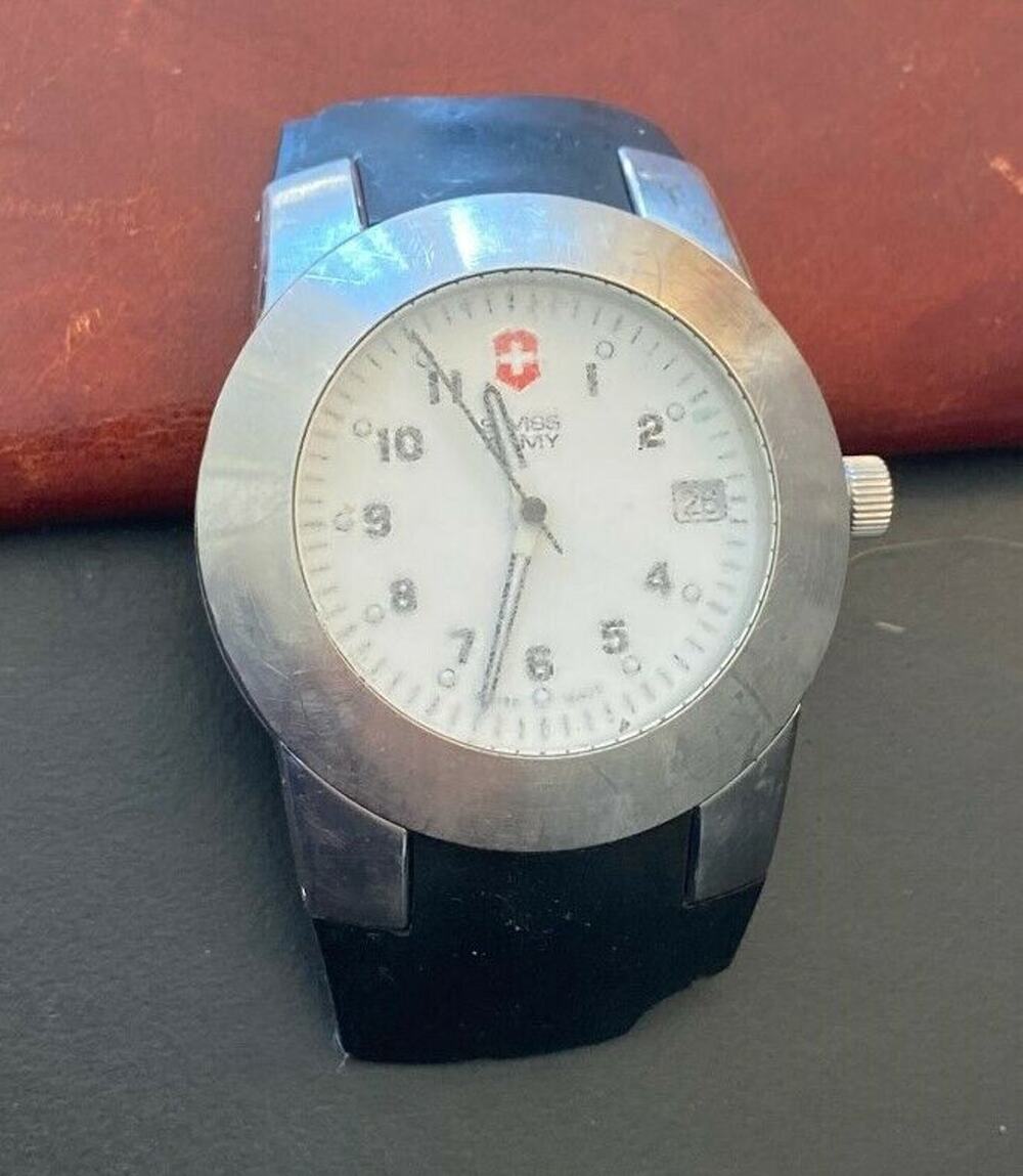 Men's 40mm Silver Tone Victorinox Swiss Made Swiss Army Watch, WR 100M